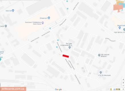 Билборд A в Тернополе Лозовецька вул., 34а, правий схема