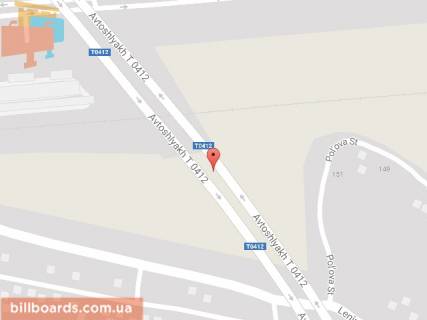 Билборд A в Каменское (Днепродзержинск), 6х3  мостовий перехід через р. Дніпро (на розділовій смузі)(9) на правий берег схема