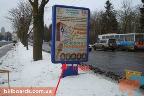 Ситилайт B в Тернополе Русская ул., возле парка "Топильче", дамба, в центр фото 1