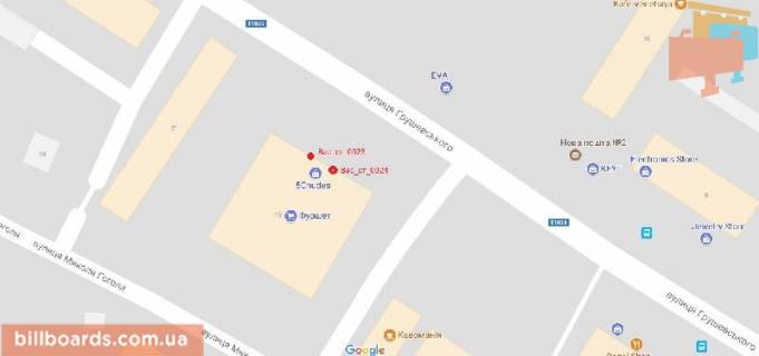 Ситилайт A в Василькове Грушевського вул., 19 схема