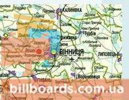 Білборд, Бігборд (Борд)  B у Вінниці Хмельницьке шосе, біля знака "Вінниця", в центр схема