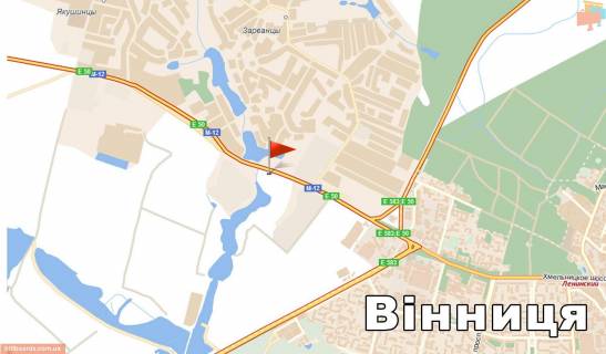 Билборд B в Виннице Хмельницьке шосе, біля ресторану "Фата-Моргана", в центр схема