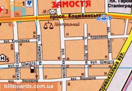 Скролер, Скрол B у Вінниці, 2.3x3.14  Коцюбинського просп., 9 - Папаніна вул. - 480450 схема