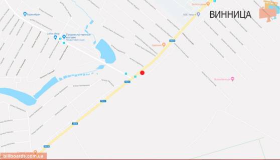 Билборд A в Виннице Гніванське шосе / Андріївська вул. схема