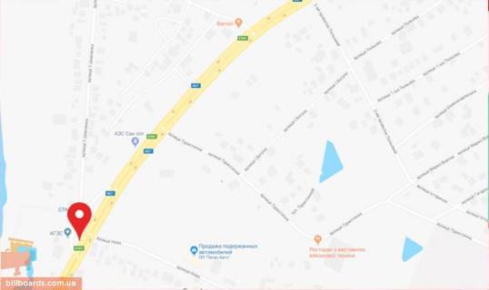 Билборд A в Виннице Київське шосе / Шевченко вул. схема