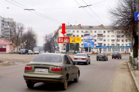 Billboard A in Zhytomyr, 3x6  Peremogi st. / Korolenka st., pl. Korolenka, liva, na svitlofori Photo 1