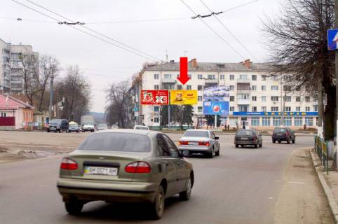 Билборд A в Житомире, 3x6  Перемоги вул. / Короленка вул., пл. Короленка, права, на світлофорі фото 1