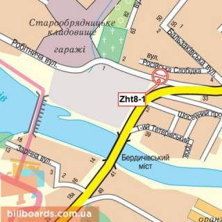 Билборд B в Житомире Жуйка ул., 10, верхний схема