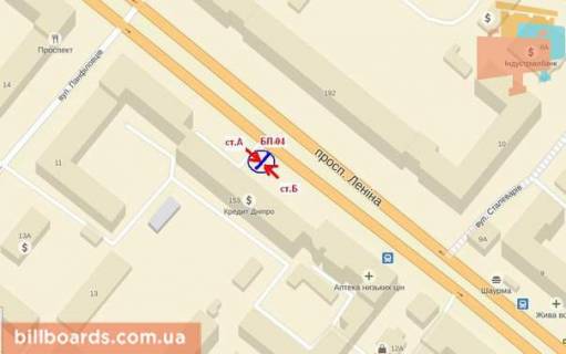 Бэклайт B в Запорожье Соборний пр. (колиш. Леніна пр.) / Гончаренка вул. (колиш. Панфіловців вул.) / вул. Сталеварів схема