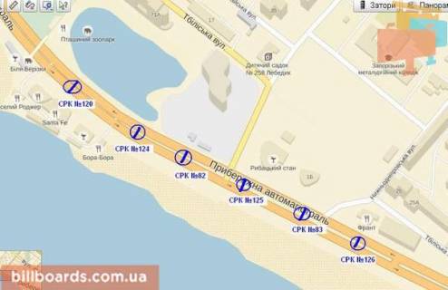Призма A в Запорожье Набережна магістраль / Пластова (Немировича-Данченка) вул., до вокзалу - 68705 схема