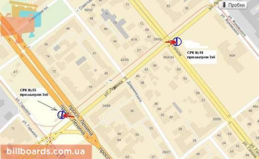 Prismatron, Prism A in Zaporizhzhya Sobornij av. (kolis. Lenina av.) / Svobodi pl. - 68336 scheme