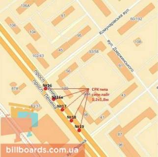 Ситилайт Р/П в Запорожье, 1.8x1.2  вул. Приходська — вул. І.Франка схема