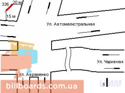 Билборд A в Запорожье Автомагістраль Харків-Сімферополь - Донецьке шосе схема
