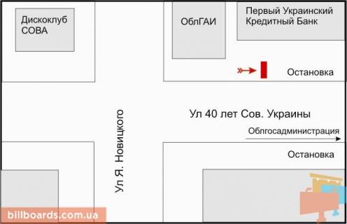 Призма B в Запорожье Незалежної України вул. - Новицького вул. - 132349 схема