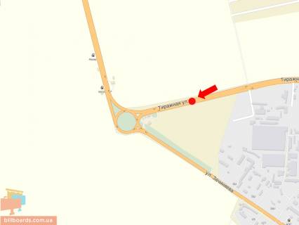 Билборд A в Запорожье Тиражна вул., 300 м. від траси, виїзд з міста схема
