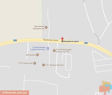 Билборд A в Запорожье Тиражна вул., 80 м. від торгбази, виїзд з міста схема