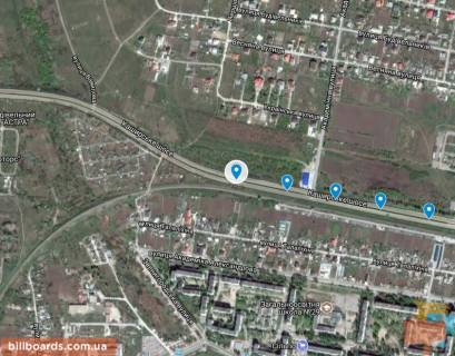 Билборд A в Запорожье Тиражна вул., роздільник, в'їзд в місто схема
