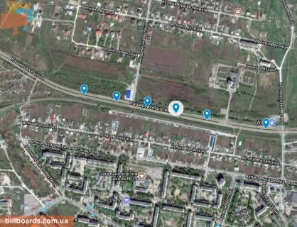 Билборд A в Запорожье Тиражна вул., 220 м. від виїзду з НДІ "Масляничних культур", в'їзд в місто схема