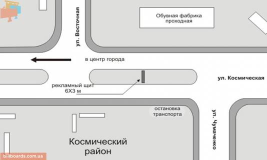 Призма A в Запорожье Космічна вул. - Чумаченка вул., роздільник, з центру - 180912 схема