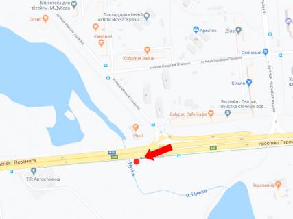 Билборд  в Киеве, 3x6  просп. Берестейський (Перемоги). - вул. Ушакова, навпроти, з центру схема