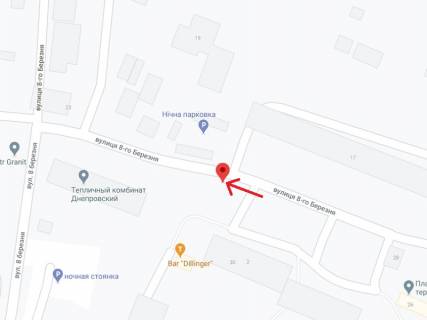 Білборд, Бігборд (Борд)  B у Слобожанському, 6х3  вул. 8- го Березня , в районі буд. 30 схема