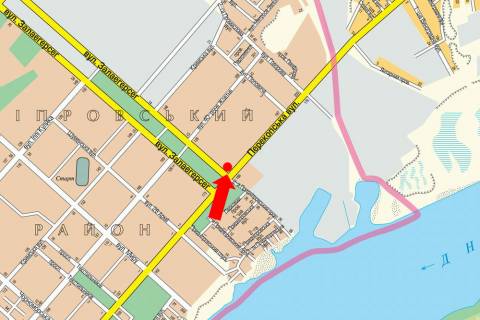 Билборд B в Херсоне, 3x6  Перекопська вул., 168 / Залаегерсег вул. (флажок) схема