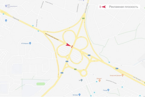 Нестандарт A в Харькове, 3x24  Героїв Харкова (кол. Московський) пр. - Окружна дор., виїзд з міста схема
