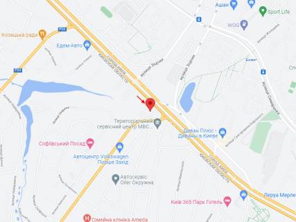 Видеоборд A в Киеве Київська вул., 2, АЗС "KLO", поворот на Вишневе, прайс за трансляцію ролика 10 сек, 1 вихід/2 хвилини, цілодобово - 402532 схема