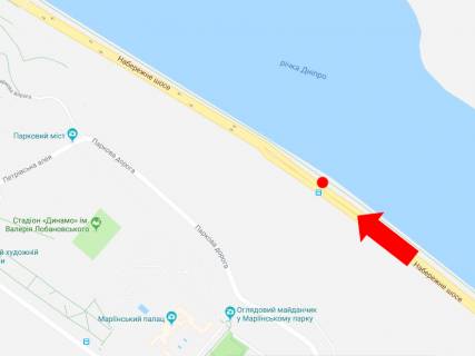 Скроллер A в Киеве, 2.3x3.14  Набережне шосе вул., 1100 м. від ст.м. "Дніпро", в бік Подолу - 470444 схема