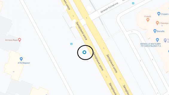 Billboard A in Dnipro (Dnipropetrovsk) Zaporiz'ke sose, 50 - Kosmicna st. scheme