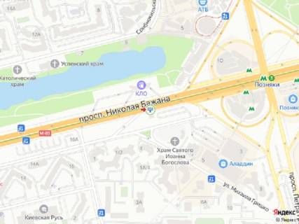 Видеоборд A в Киеве Бажана пр. - Гришка вул., ст.м. "Позняки", з центру, прайс за трансляцію ролика 10 сек 1вихід/90 сек, з 0:00 до 23:59 - 383983 схема
