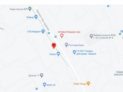 Видеоборд A в Кременчуге Украинки пр., 18, аптека "Мед Сервис", №Х035, прайс за ролик 10 сек 1 виход/5 минут, с 8:00-22:00. Расчет для других параметров трансляции уточняйте у менеджера. - 301402 схема