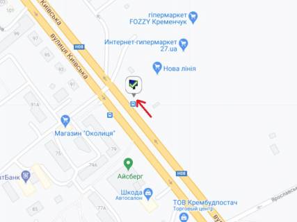 Билборд A в Кременчуге Київська вул., 79, навпроти схема