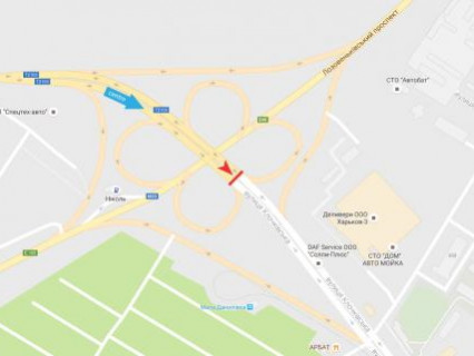 Билборд A в Харькове, 3x6  Клочківська вул. - Лозовеньківський пр., в центр схема