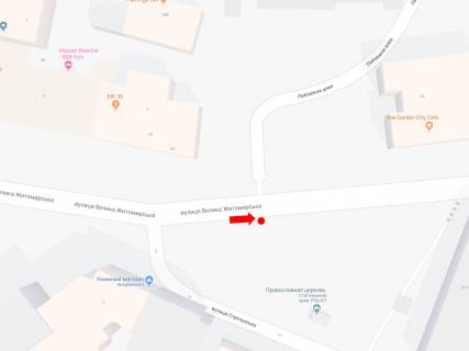 Ситилайт  в Киеве, 1.8x1.2  В. Житомирська вул., 33 / вул. Стрітенська, в сторону вул. Хрещатик схема