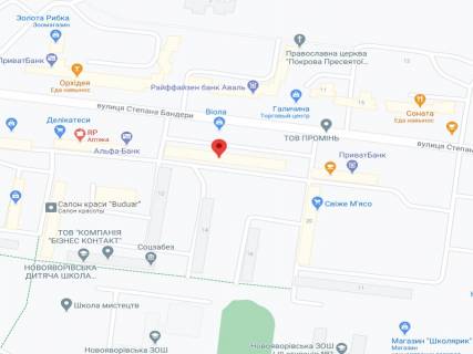 Видеоборд A у Новояворівську Бандери вул., 10, аптека "Волиньфарм", прайс за ролик 10 сек 1 вихід/5 хвилин, на двосторонньому екрані, від 144 виходів на день. Розрахунок для інших параметрів трансляції уточнюйте у менеджера. - 301473 схема
