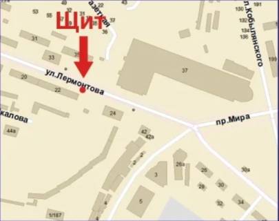 Призматрон, Призма B у Кривому Розі, 3x6  Лермонтова вул., 22, Центрально-Міський ринок, у бік Визволення пл., верхній - 89959 схема