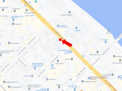 Сiтiлайт  у Києві, 1.8x1.2  Набережно-Хрещатицька вул., 57 / вул. Ярославська, з центру схема