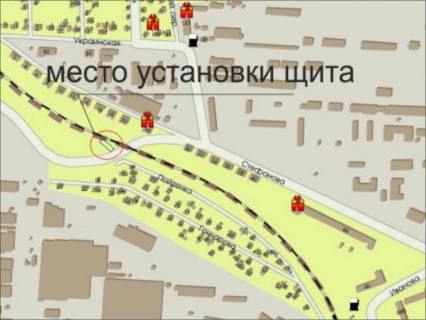 Билборд B в Запорожье Українська вул. - Стефанова вул. схема