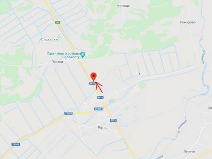 Билборд A в Ратном, 3x6  смт Ратне, виїзд у бік Гірники схема