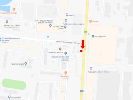 Ситилайт A в Львове, 1.8x1.2  Стрийська вул., 104 / вул. Великого В., (зупинка "Автобусний завод"), з центру схема