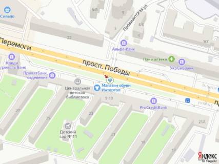 Видеоборд A в Киеве просп. Берестейський (Перемоги)., 23 - вул. Провіантська (Галі Тимофєєвої)., біля магазинів "Інтертоп", в центр, прайс за трансляцію ролика 10 сек 1вихід/90 сек, з 0:00 до 23:59 - 302247 схема