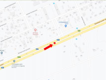 Билборд  в Киеве, 6x3  Броварський пр., 45, роздільник, в сторону Броварів схема