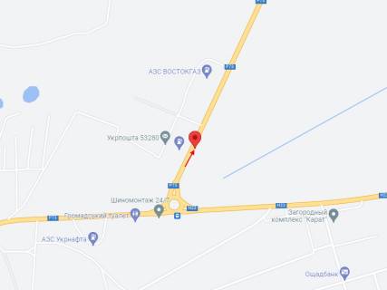 Билборд A на трассах Днепровской области, 6х3  Автошлях Дніпро - Нікополь (Р-73), розвилка на м Нікополь, м. Марганець, навпроти АЗС ВостокГаз, рух у бік м. Дніпро схема