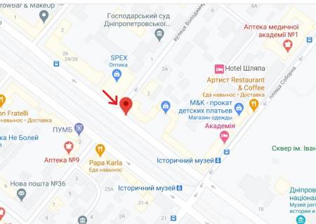 Ситилайт B в Днепр (Днепропетровск), 1.2х1.8  просп. Дмитра Яворницького (Карла Маркса) - вул. Володимира Вінніченка схема