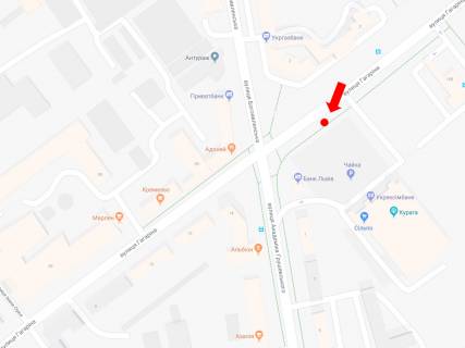 Ситилайт  в Ровно, 1.8x1.2  вул. Василя Червонія (Гагаріна)., ТРЦ "Чайка", супермаркети "Сільпо", "Ельдорадо", в бік Грушевського вул., B1 схема