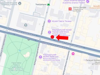 Ситилайт A в Киеве, 1.8x1.2  Шевченка бул., 12, зупинка "бульв.Т.Шевченка" схема