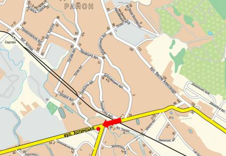 Билборд  в Черновцах, 3x6  Калинівська вул. / Хотинська вул., транспортна розв''язка, права, в центр схема