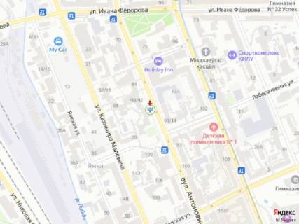 Видеоборд A у Києві Антоновича вул. (колиш. Горького вул.), 94/96, прайс за трансляцію ролика 10 сек 1вихід/90 сек, з 0:00 до 23:59 - 384234 схема