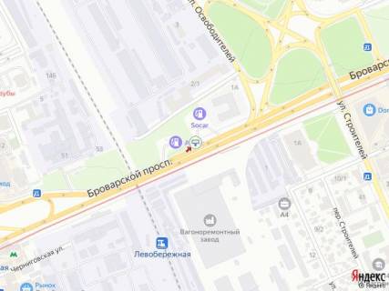 Бэклайт B в Киеве Броварський пр., 53А, АЗС "Socar", 100м від просп. Георгія Нарбута (Визволителів) схема